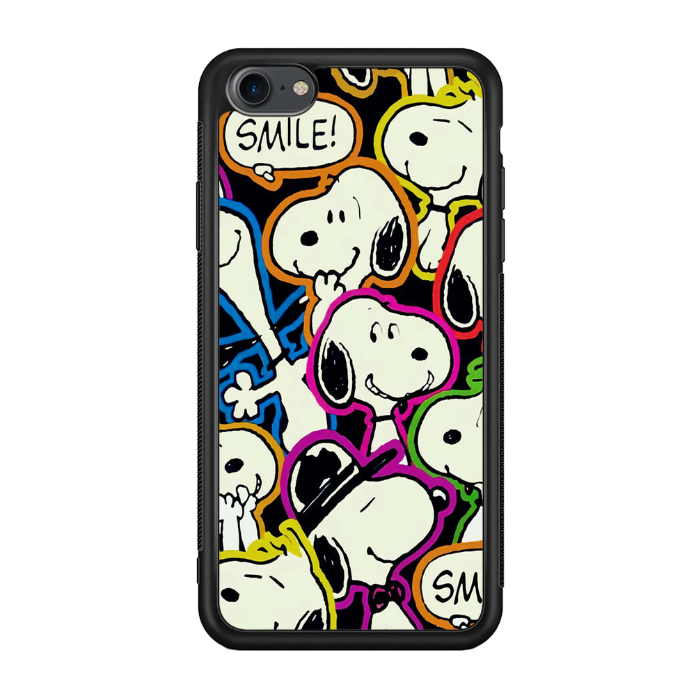 Snoopy Doodle iPhone 7 Case-Phone Case-Rubber Black (2D Case)-Altracase