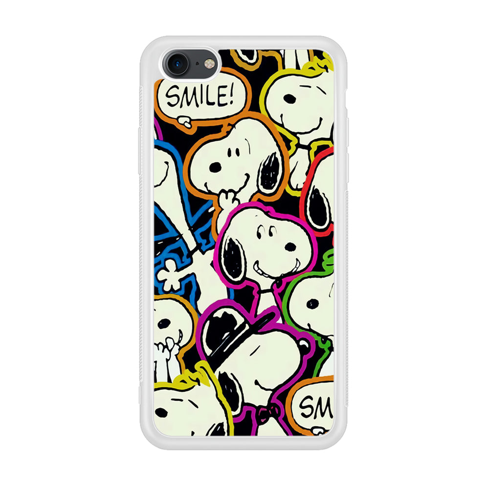 Snoopy Doodle iPhone 7 Case-Phone Case-Rubber White (2D Case)-Altracase
