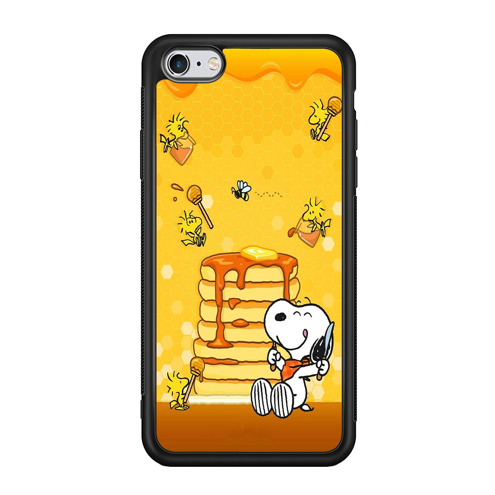 Snoopy Eats Honey iPhone 6 | 6s Case-Phone Case-Rubber Black (2D Case)-Altracase