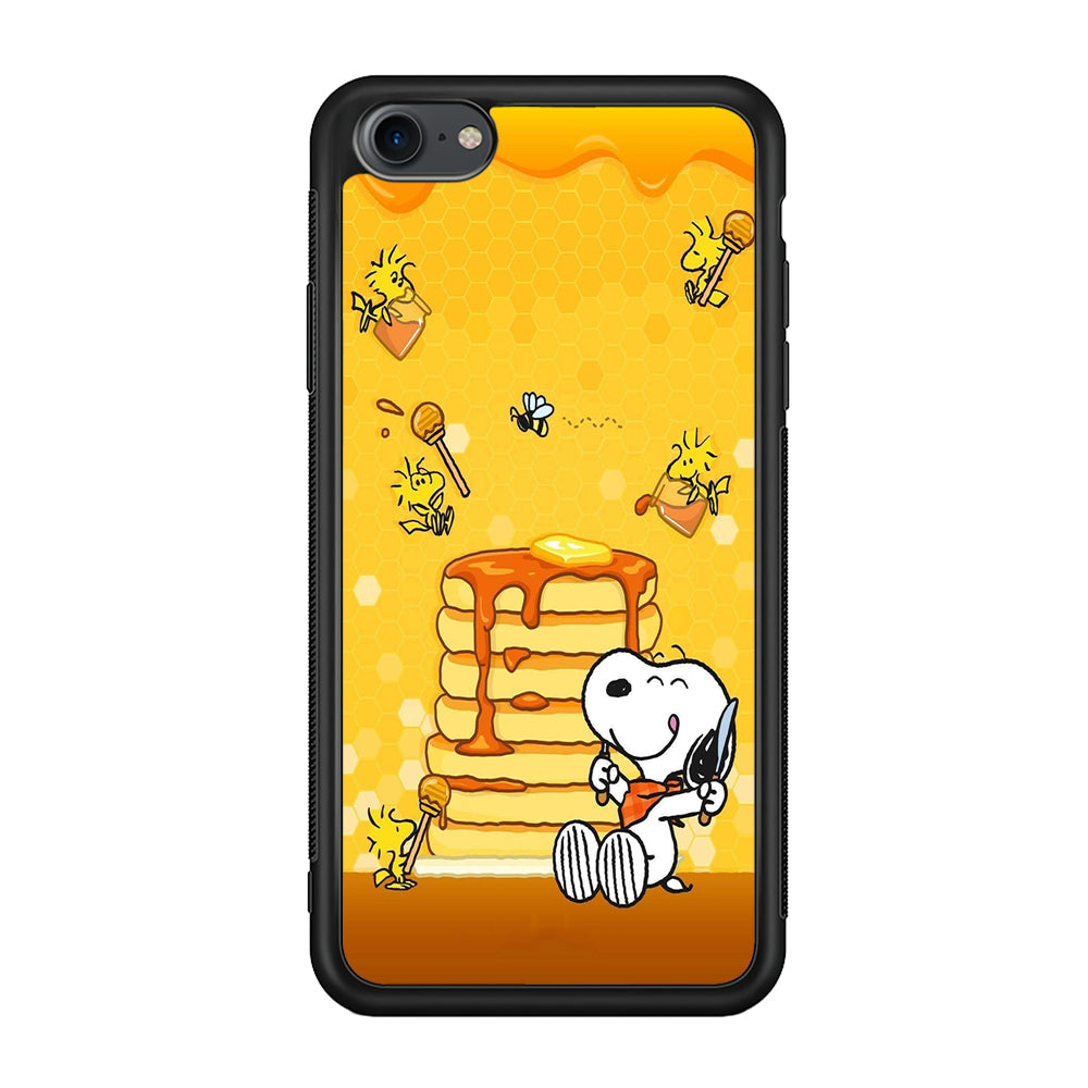Snoopy Eats Honey iPhone 7 Case-Phone Case-Rubber Black (2D Case)-Altracase