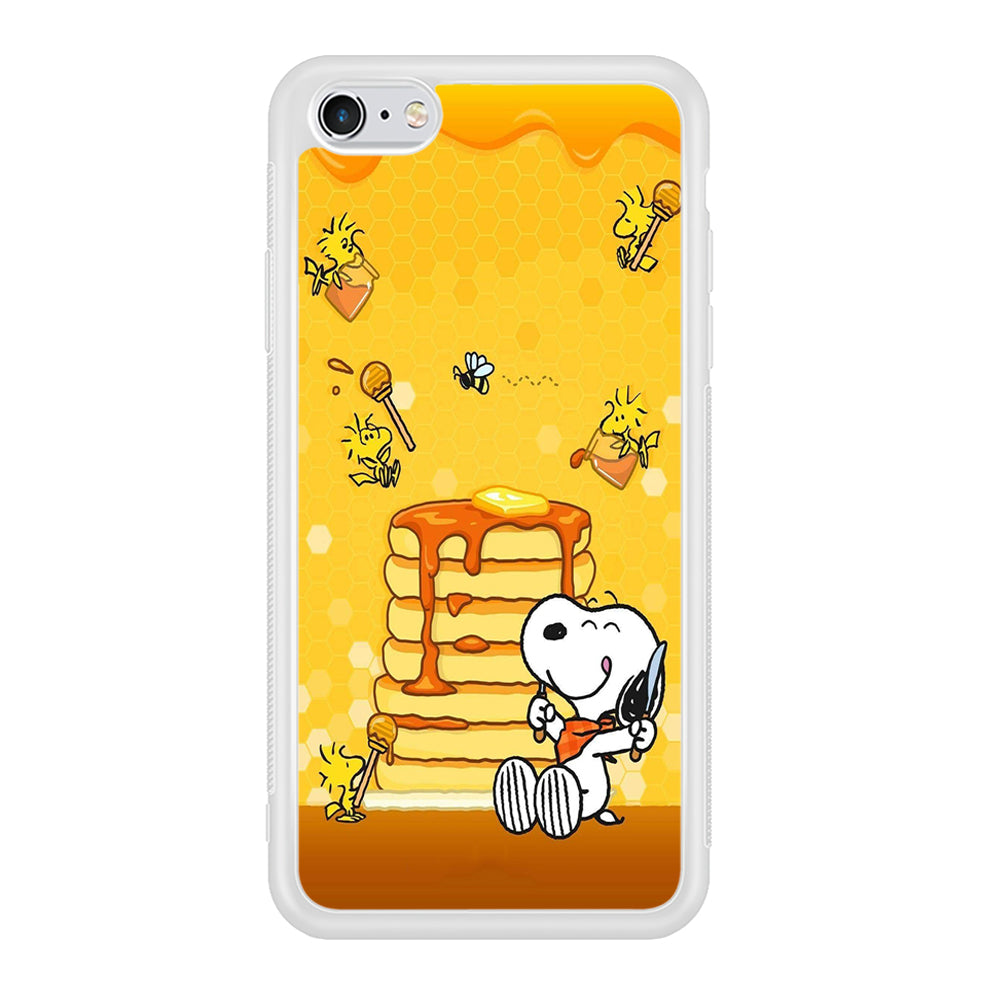 Snoopy Eats Honey iPhone 6 | 6s Case-Phone Case-Rubber White (2D Case)-Altracase