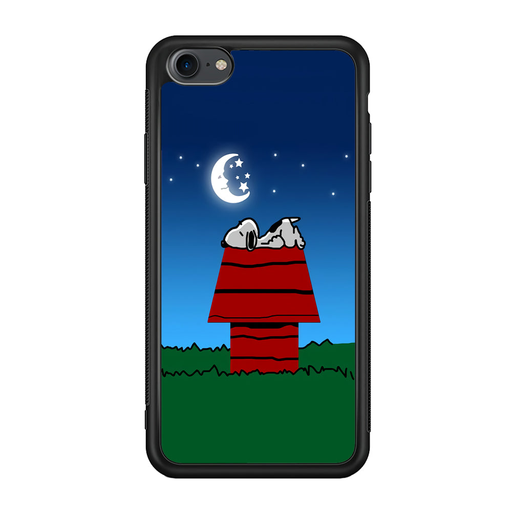 Snoopy Sleeps at Night iPhone 7 Case-Phone Case-Rubber Black (2D Case)-Altracase