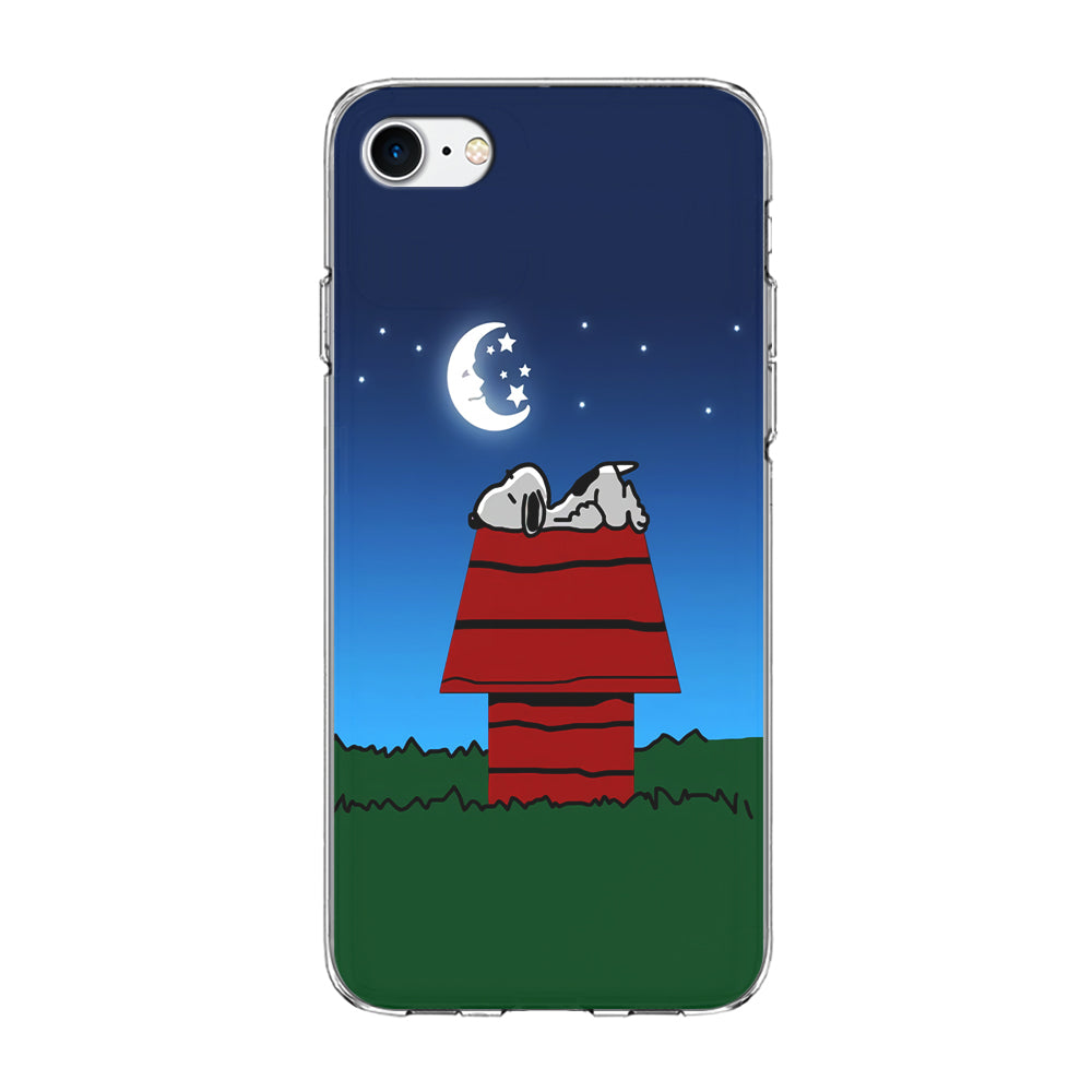 Snoopy Sleeps at Night iPhone 7 Case-Phone Case-Clear Soft Case-Altracase