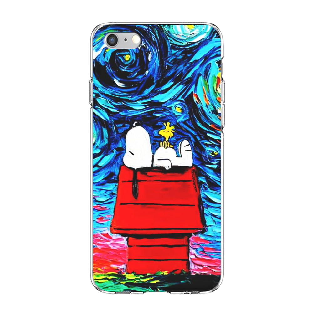 Snoopy Under Starry Night iPhone 6 | 6s Case-Phone Case-Clear Soft Case-Altracase