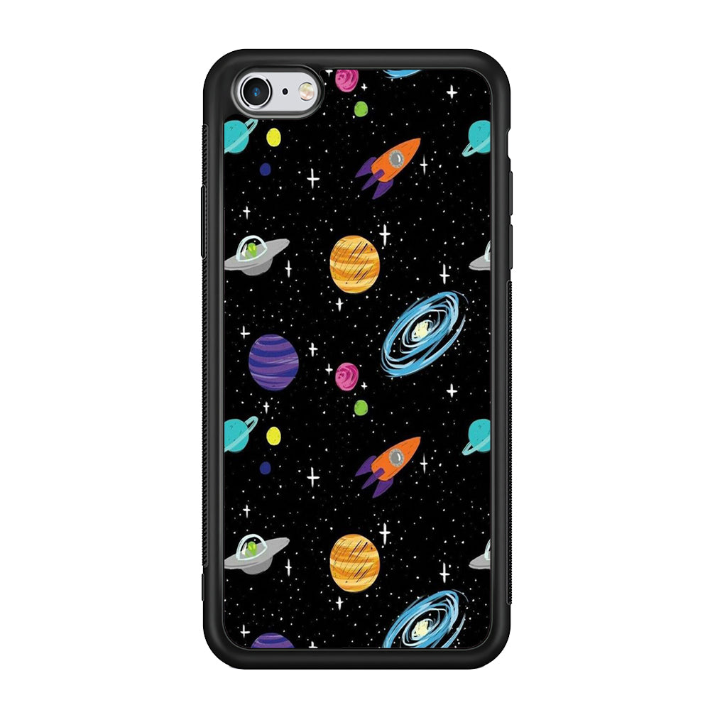 Space Pattern 003 iPhone 6 | 6s Case-Phone Case-Rubber Black (2D Case)-Altracase