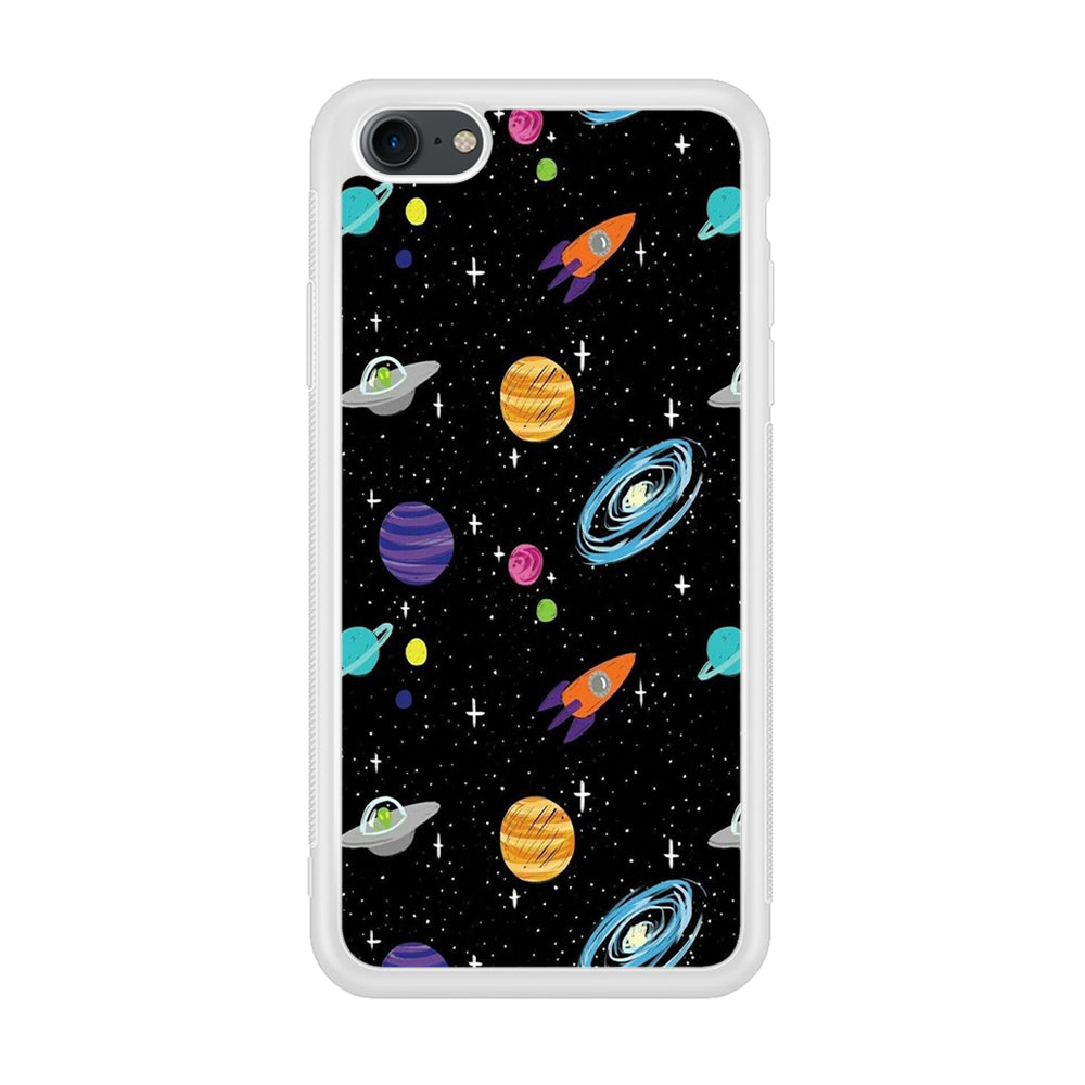 Space Pattern 003 iPhone 7 Case-Phone Case-Rubber White (2D Case)-Altracase