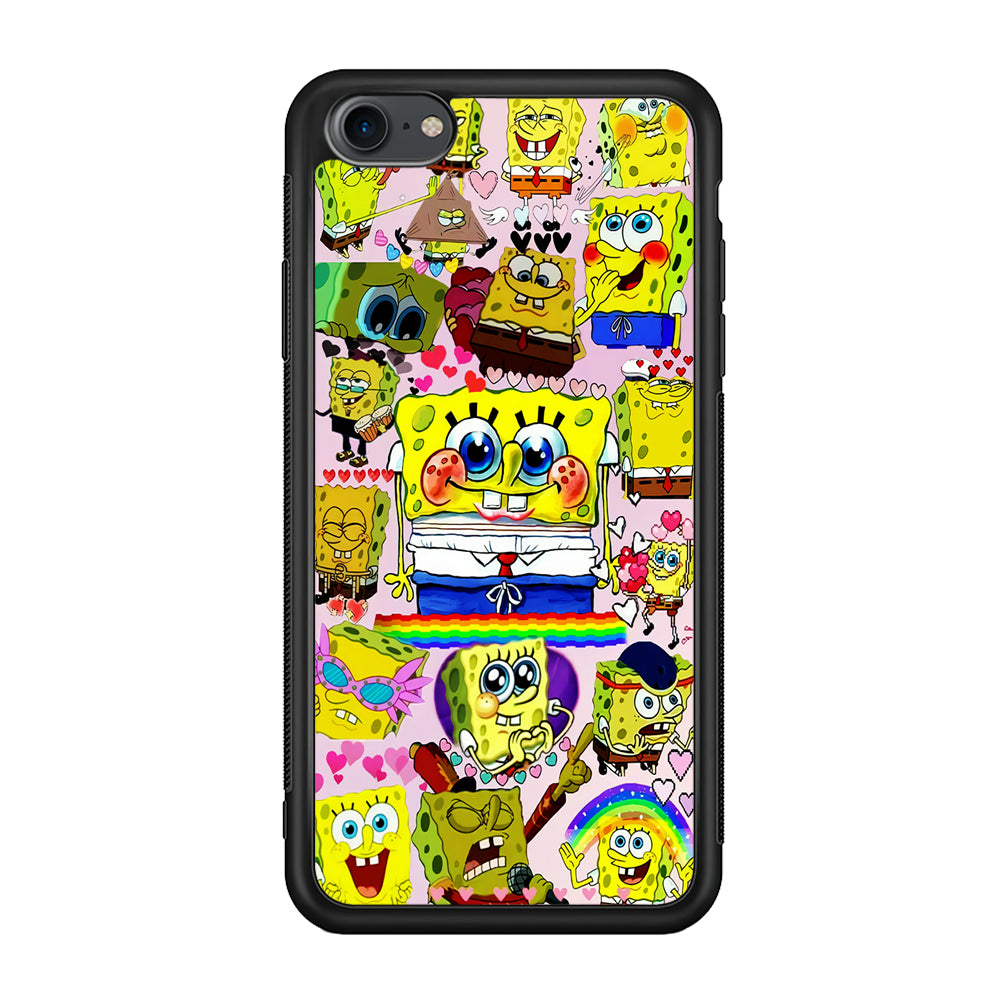 Spongebob Cute Character iPhone 7 Case-Phone Case-Rubber Black (2D Case)-Altracase