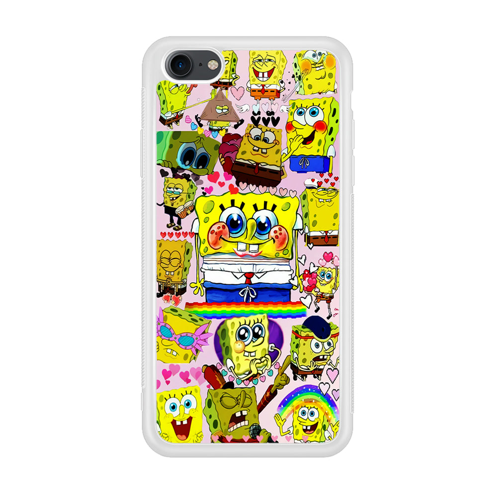 Spongebob Cute Character iPhone 7 Case-Phone Case-Rubber White (2D Case)-Altracase