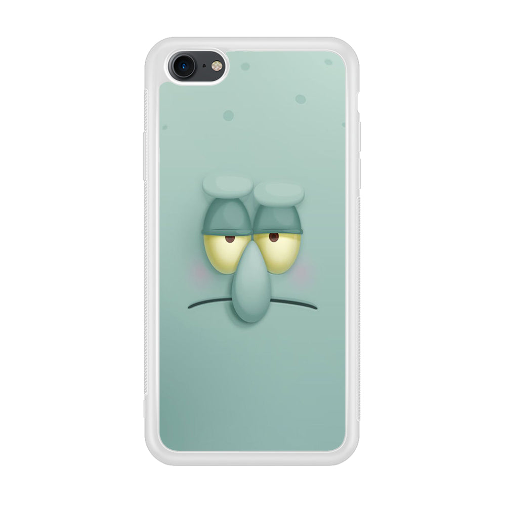 Squidward Tentacles Face iPhone 7 Case-Phone Case-Rubber White (2D Case)-Altracase