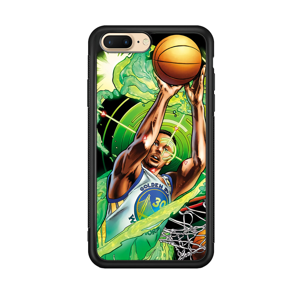 Stephen Curry Jump Art iPhone 7 Plus Case-Phone Case-Rubber Black (2D Case)-Altracase