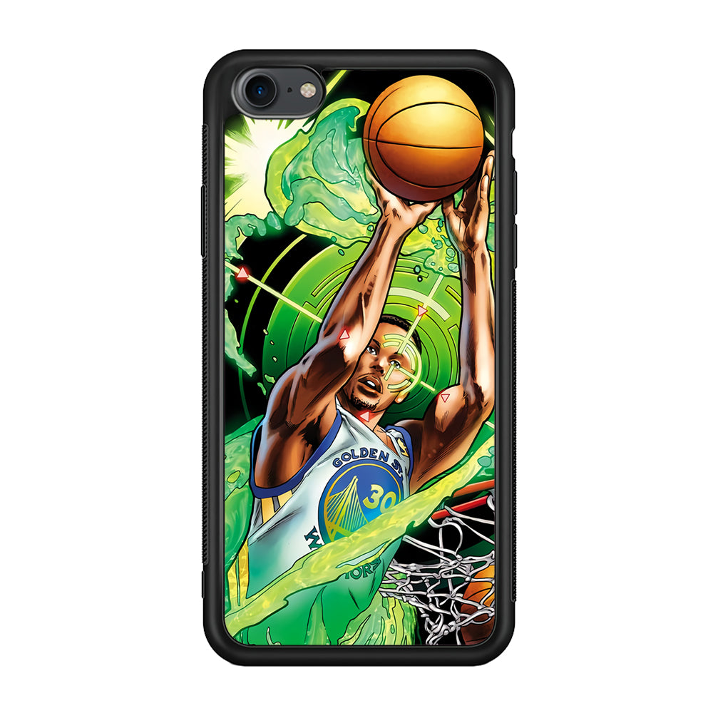 Stephen Curry Jump Art iPhone 7 Case-Phone Case-Rubber Black (2D Case)-Altracase