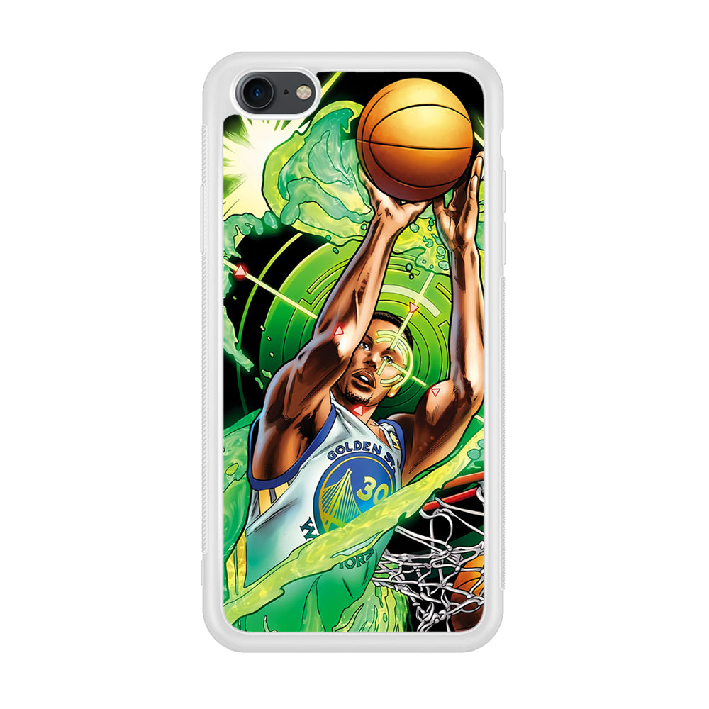Stephen Curry Jump Art iPhone 7 Case-Phone Case-Rubber White (2D Case)-Altracase