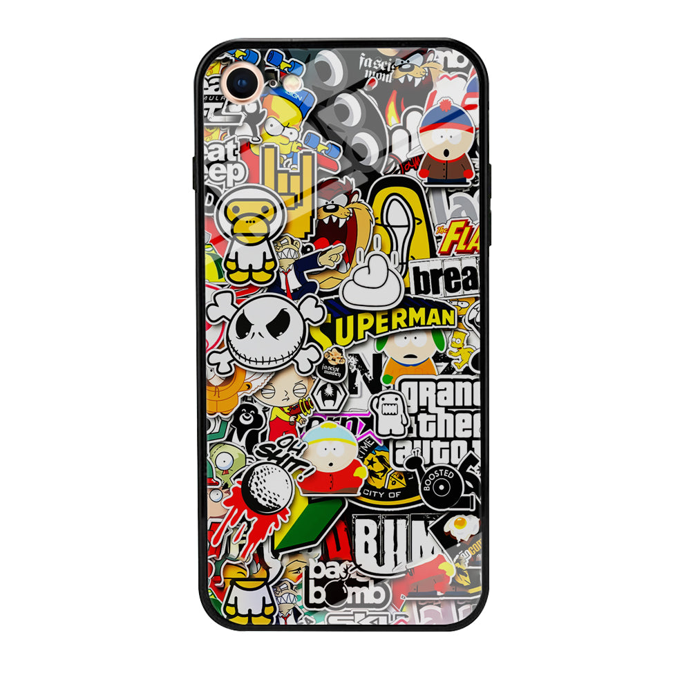 Sticker Collection Image iPhone 7 Case-Phone Case-Tempered Glass Case-Altracase