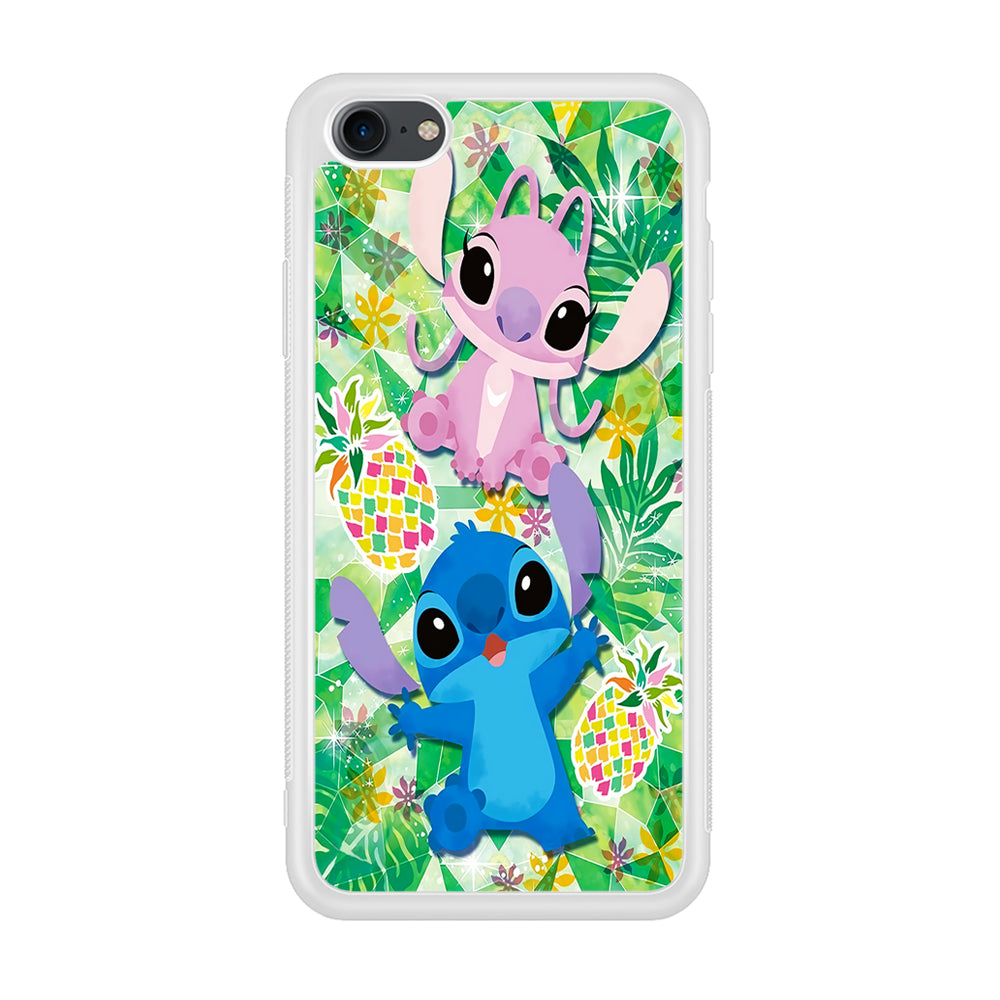 Stitch and Angel Fruit iPhone 7 Case-Phone Case-Rubber White (2D Case)-Altracase