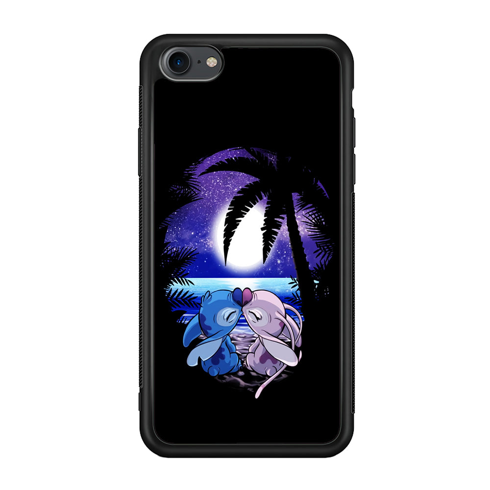 Stitch and Angel Kissing iPhone 7 Case-Phone Case-Rubber Black (2D Case)-Altracase
