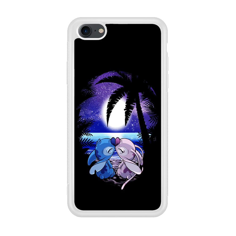 Stitch and Angel Kissing iPhone 7 Case-Phone Case-Rubber White (2D Case)-Altracase