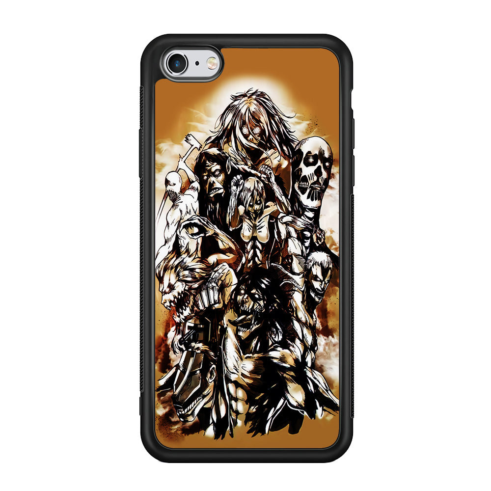 The Nine Titan Shingeki No Kyojin iPhone 6 | 6s Case-Phone Case-Rubber Black (2D Case)-Altracase