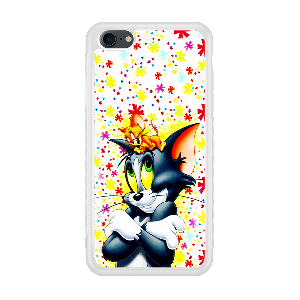 Tom and Jerry Motif iPhone 7 Case-Phone Case-Rubber White (2D Case)-Altracase