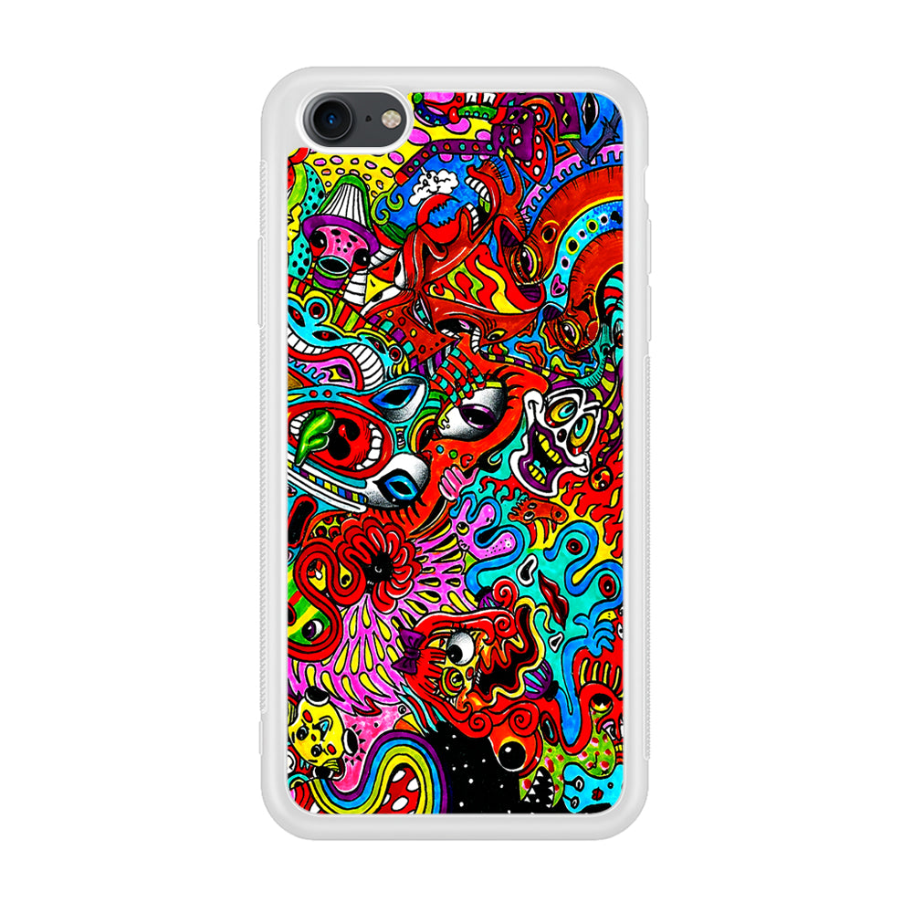 Trippy Aesthetic Colorful iPhone 7 Case-Phone Case-Rubber White (2D Case)-Altracase