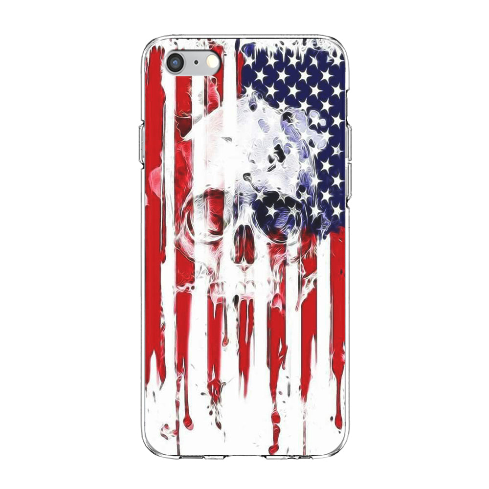USA Flag Skull iPhone 6 Plus | 6s Plus Case-Phone Case-Clear Soft Case-Altracase