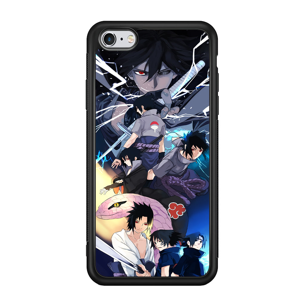 Uchiha Sasuke Growth iPhone 6 | 6s Case-Phone Case-Rubber Black (2D Case)-Altracase