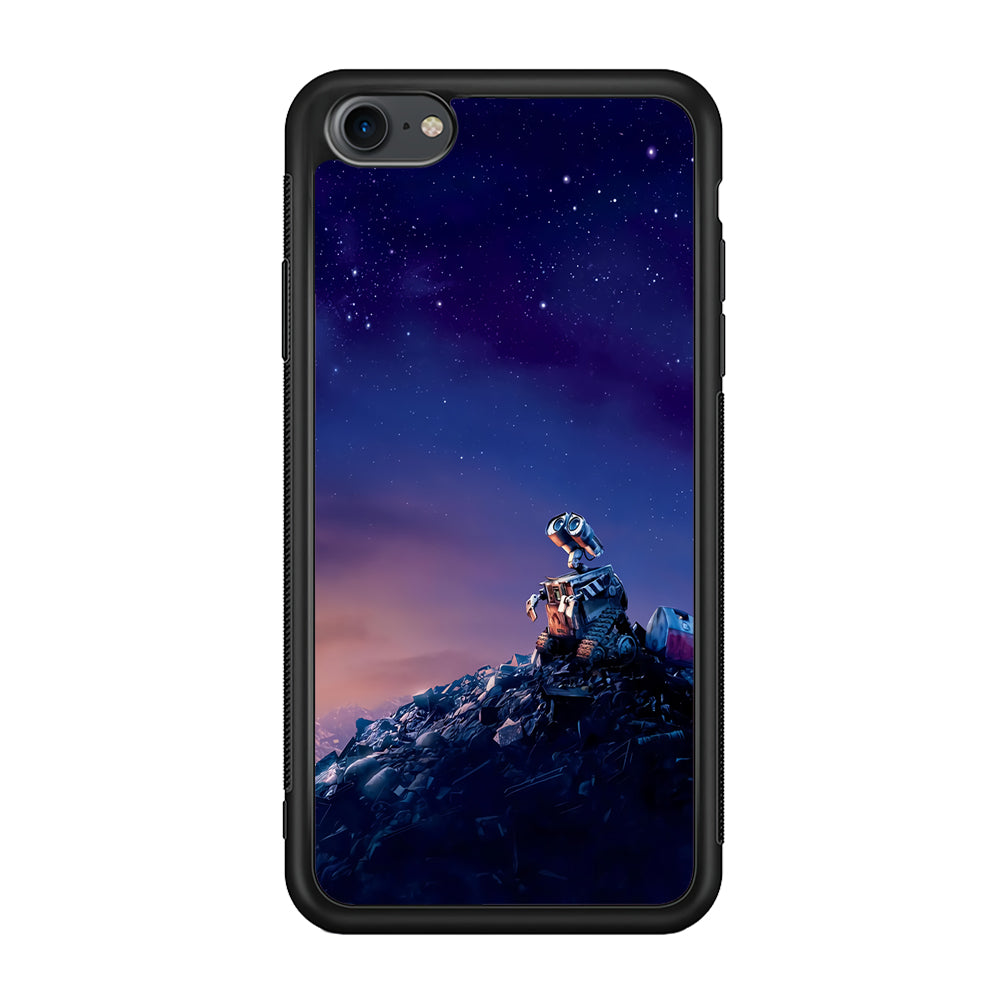 Wall-e Looks Up at The Sky iPhone 7 Case-Phone Case-Rubber Black (2D Case)-Altracase