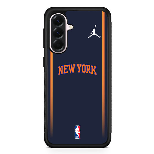 NBA New York Knicks Navy Jordan Samsung Galaxy A56 Case | Samsung Galaxy A56 Protective Rubber Case