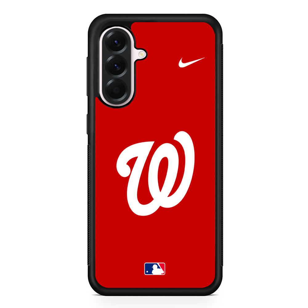 MLB Washington Nationals Red Nike Samsung Galaxy A56 Case | Samsung Galaxy A56 Protective Rubber Case