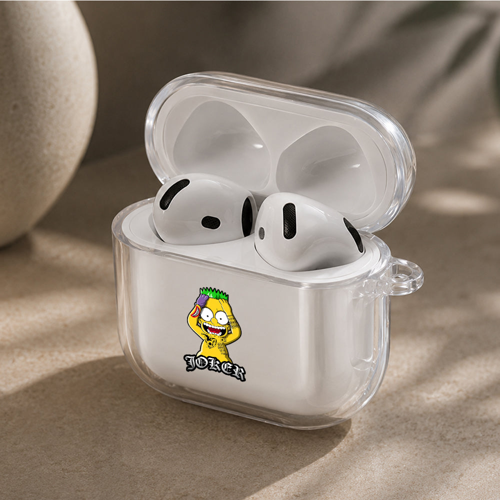Bart Simpson Cosplay Joker Protective Apple Airpods 4 Clear Case - Durable Clear Protection