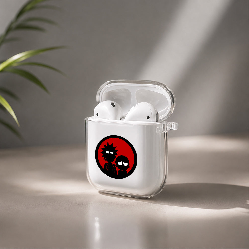 Rick and Morty Silhouette Protective Clear Case Cover For Apple Airpods | Soft Silicone AirPods 1 / 2 Case | Protective Cover