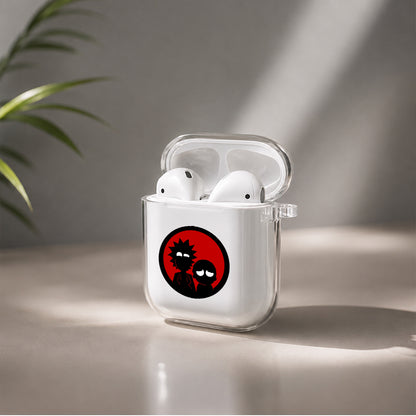 Rick and Morty Silhouette Protective Clear Case Cover For Apple Airpods | Soft Silicone AirPods 1 / 2 Case | Protective Cover