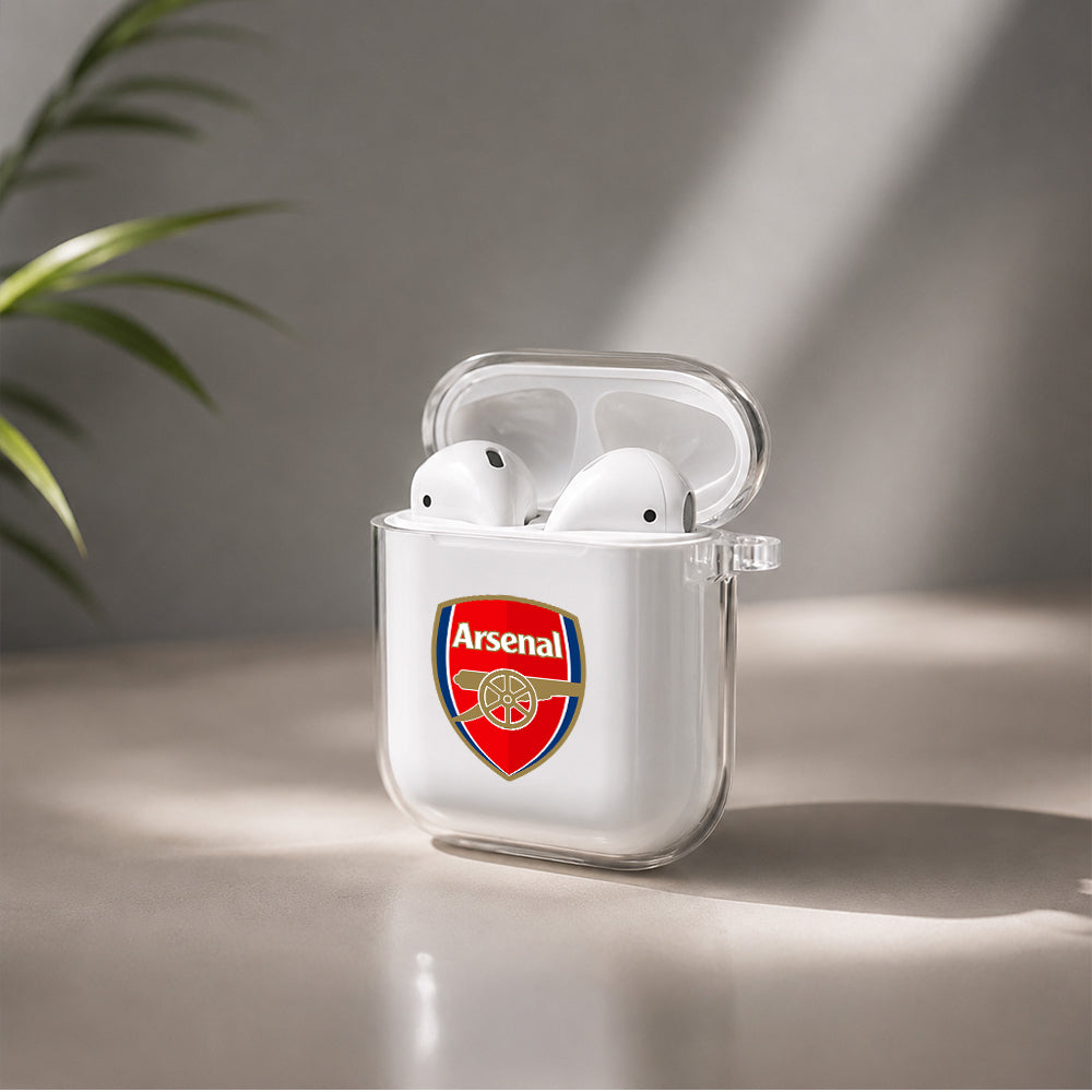 Arsenal Logo Protective Clear Case Cover For Apple Airpods | Soft Silicone AirPods 1 / 2 Case | Protective Cover