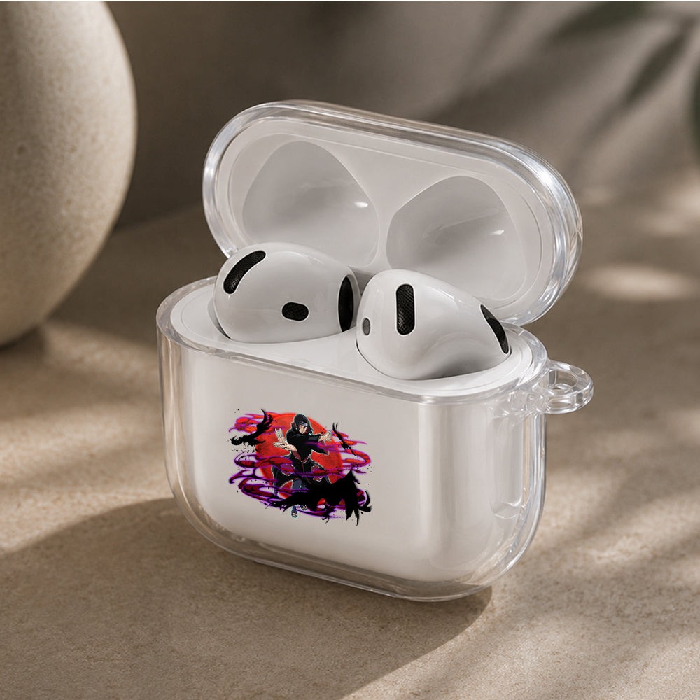 Uchiha Itachi Crow Jutsu Protective Apple Airpods 4 Clear Case - Durable Clear Protection