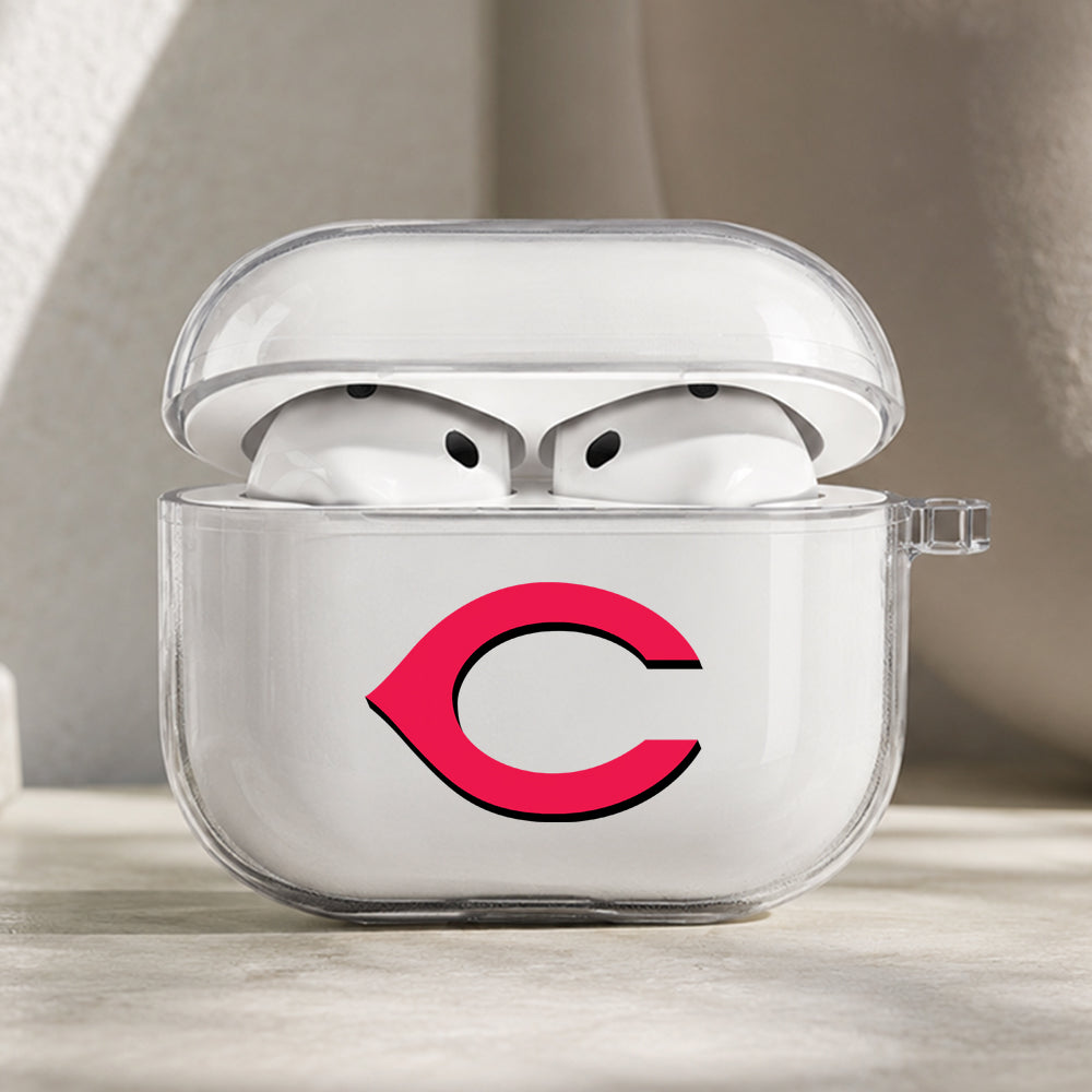MLB Cincinnati Reds Symbol Protective Apple AirPods Pro 3 Clear Case | Shockproof Cover