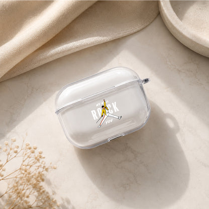 Freddie Mercury Iconic Jumpman Protective Apple AirPods Pro 3 Clear Case | Shockproof Cover
