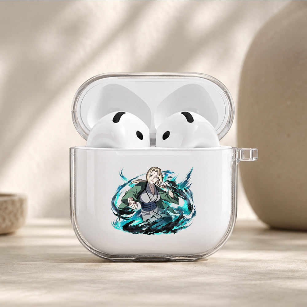 Tsunade Blue Chakra Vortex Protective Apple Airpods 4 Clear Case - Durable Clear Protection