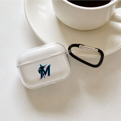 MLB Miami Marlins Symbol Protective Apple AirPods Pro 3 Clear Case | Shockproof Cover