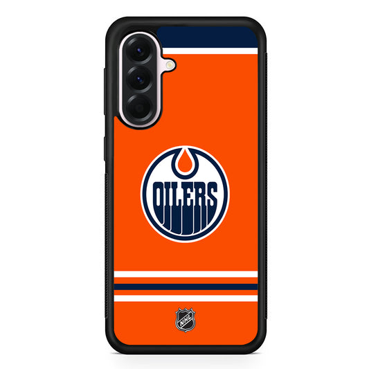 NHL Edmonton Oilers Orange Samsung Galaxy A56 Case | Samsung Galaxy A56 Protective Rubber Case