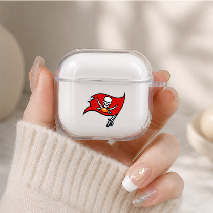 NFL Tampa Bay Buccaneers Logo Protective Apple Airpods 4 Clear Case - Durable Clear Protection