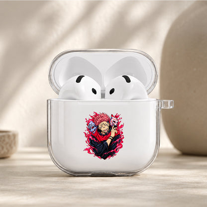 Jujutsu Kaisen Sukuna Masks Protective Apple Airpods 4 Clear Case - Durable Clear Protection