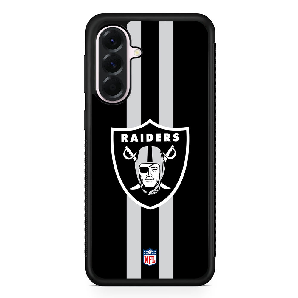 NFL Las Vegas Raiders Black Samsung Galaxy A56 Case | Samsung Galaxy A56 Protective Rubber Case