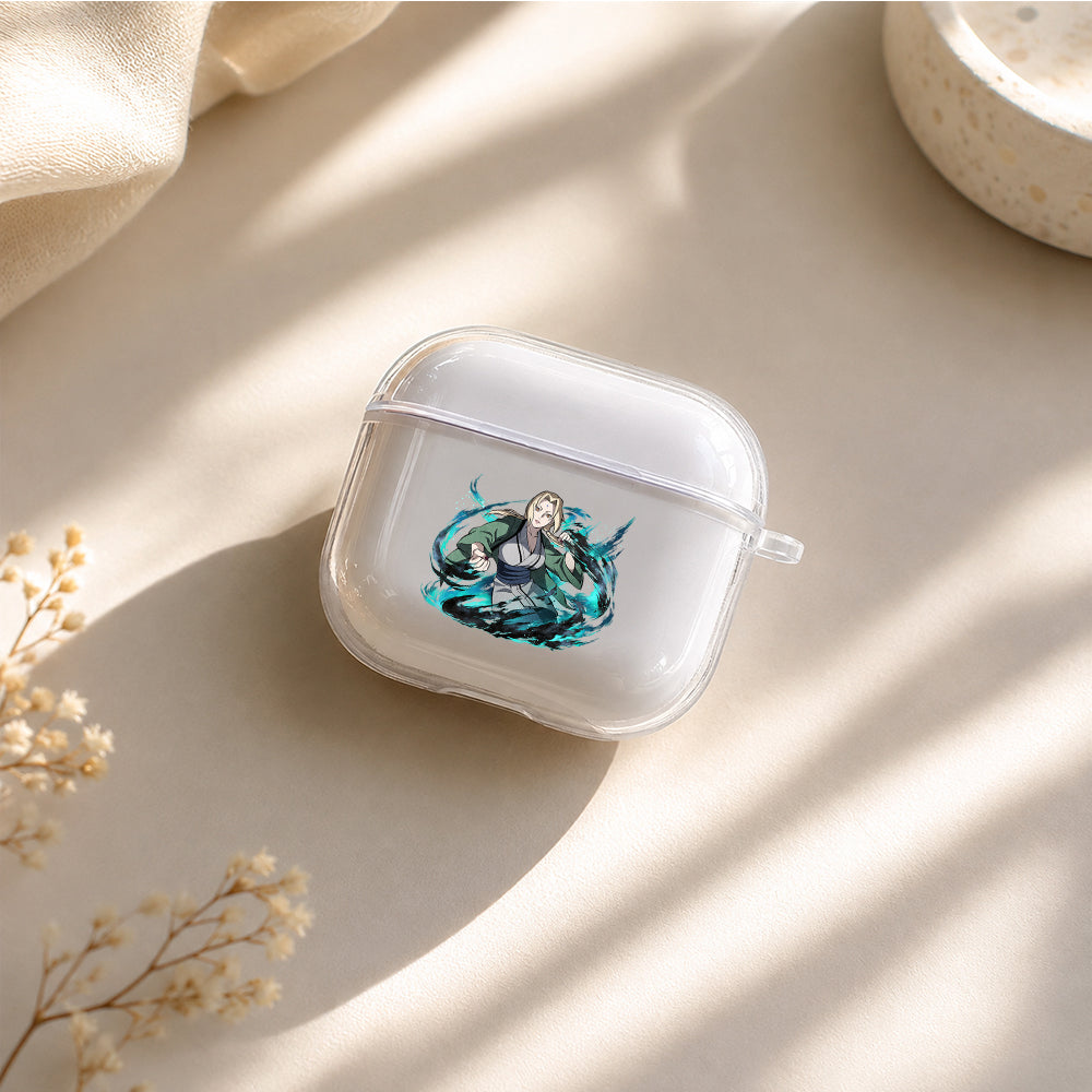 Tsunade Blue Chakra Vortex Protective Apple Airpods 4 Clear Case - Durable Clear Protection