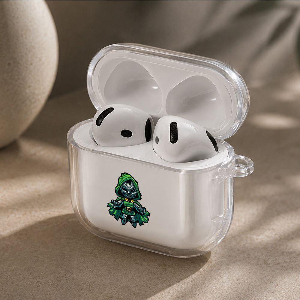 Doctor Doom Floating Stance Protective Apple Airpods 4 Clear Case - Durable Clear Protection