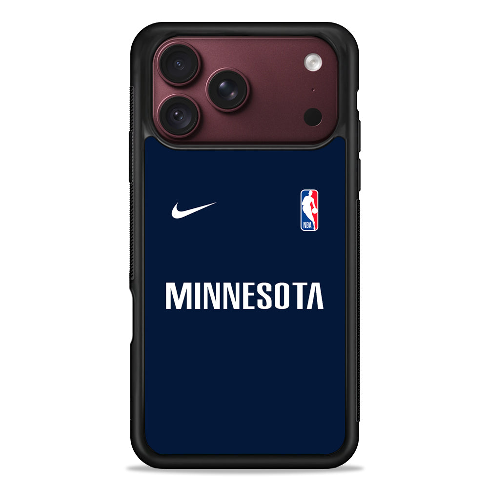 NBA Minnesota Timberwolves Navy Nike iPhone 18 Pro Max Case – Slim Silicone Protective Cover