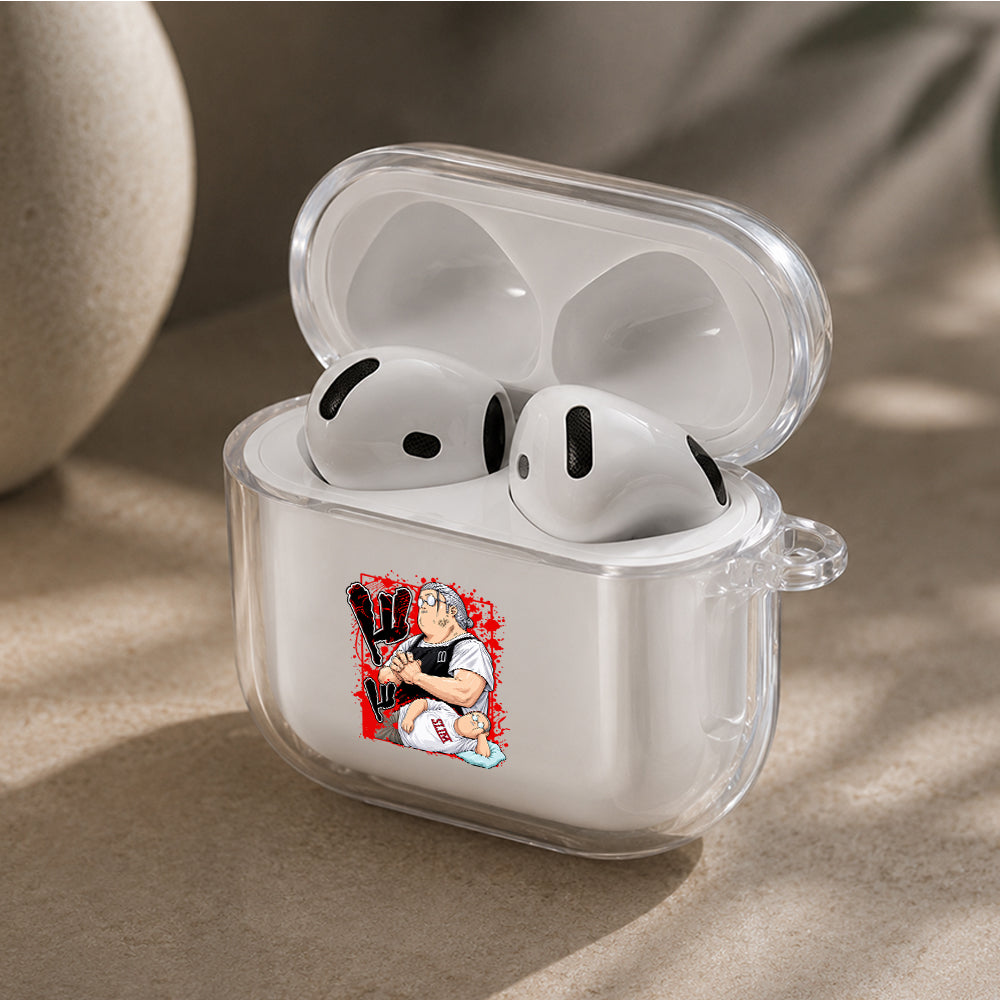 Sakamoto Unstoppable Force Protective Apple Airpods 4 Clear Case - Durable Clear Protection