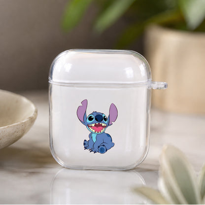 Stitch Smiled Protective Clear Case Cover For Apple Airpods | Soft Silicone AirPods 1 / 2 Case | Protective Cover