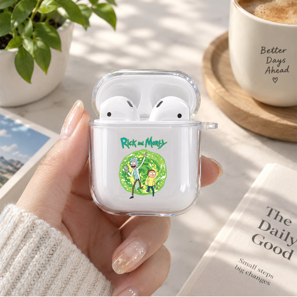 Rick and Morty Portal Protective Clear Case Cover For Apple Airpods | Soft Silicone AirPods 1 / 2 Case | Protective Cover