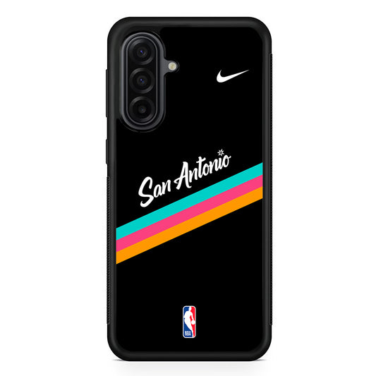 NBA San Antonio Spurs Black Nike Samsung Galaxy A17 Case | Durable Rubber Samsung Galaxy A17 Phone Case