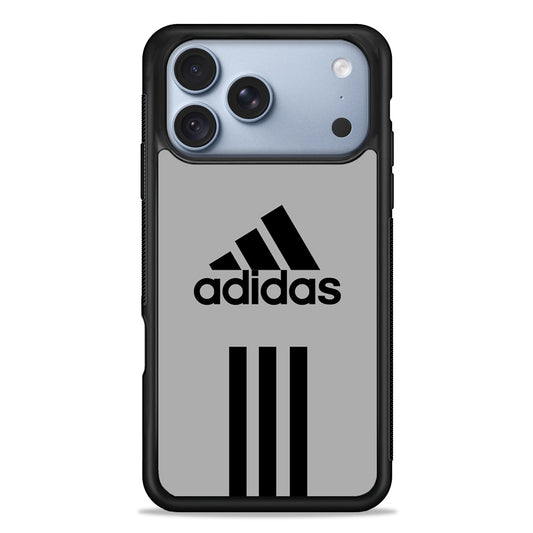 Adidas Gray Three Lines iPhone 18 Pro Case - iPhone 18 Pro Silicone Case
