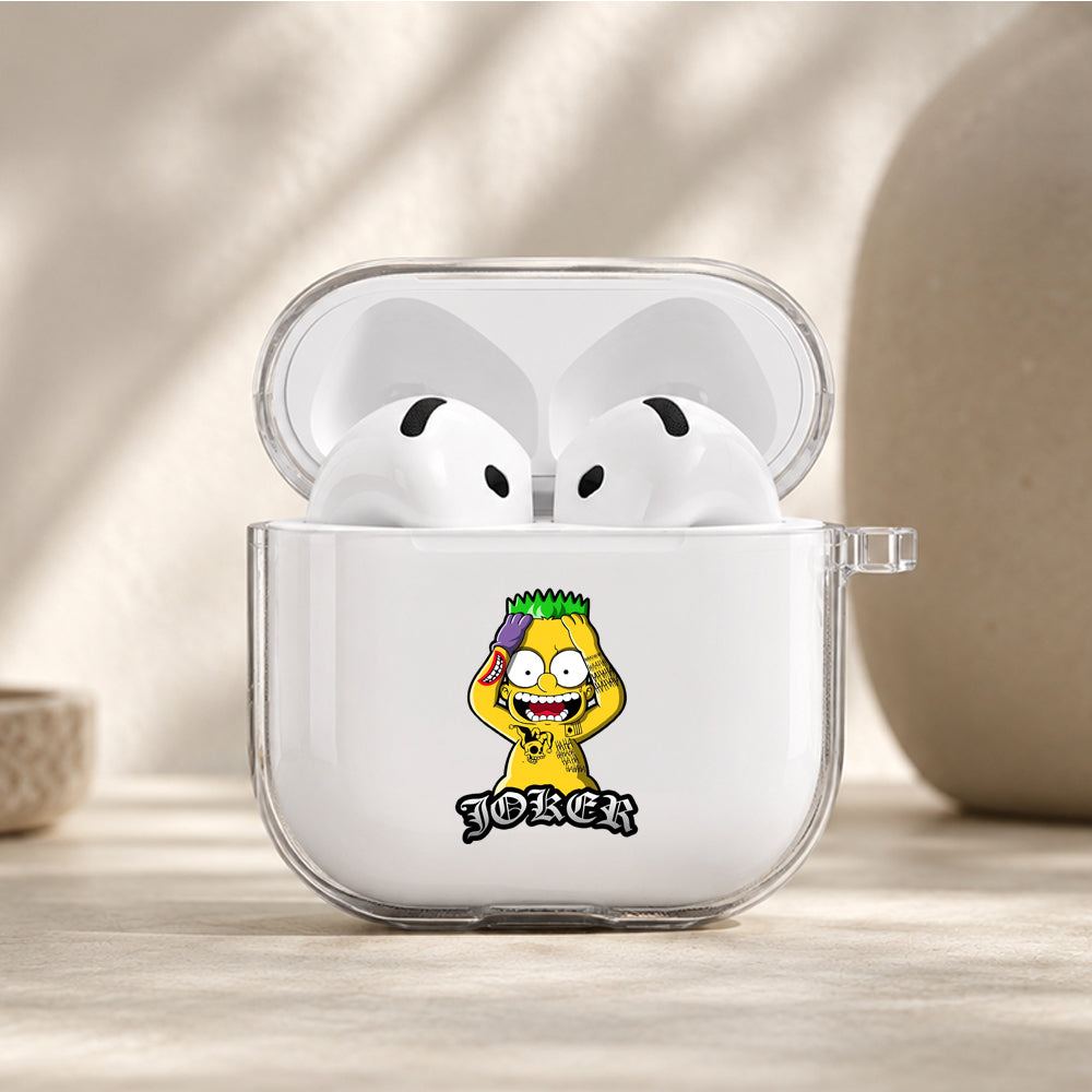 Bart Simpson Cosplay Joker Protective Apple Airpods 4 Clear Case - Durable Clear Protection